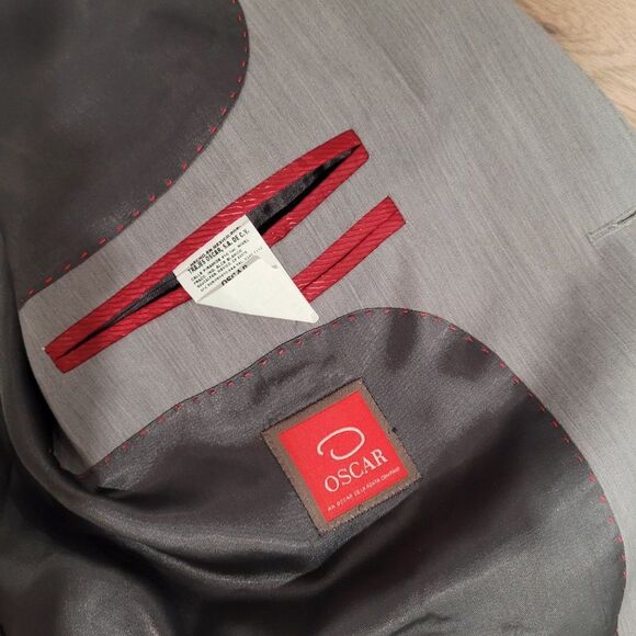 Oscar de la Renta Men's Gray Blazer Sport Jacket - Picture 4 of 5